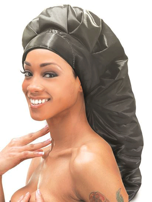 DUAL SIDED FABRIC Silky Padded Conditioning Braid Cap - 8003 BLK