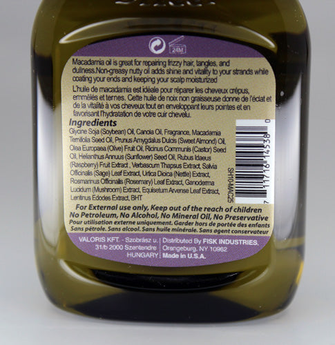 Premium Natural Hair Oil Macadamia 2.5 fl oz/75ml